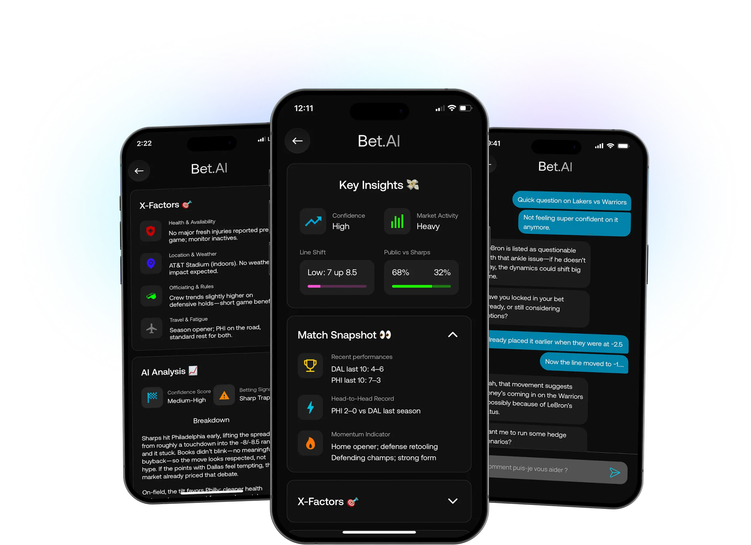 Bet.AI App interface